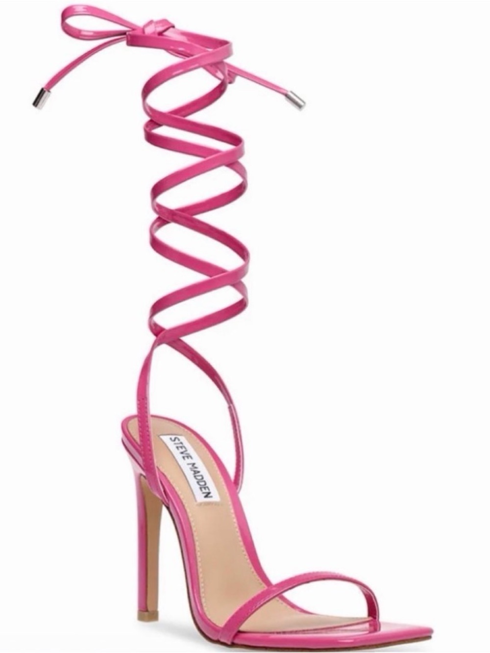 Steve Madden Hot Pink Lace-Up Stiletto Sandals